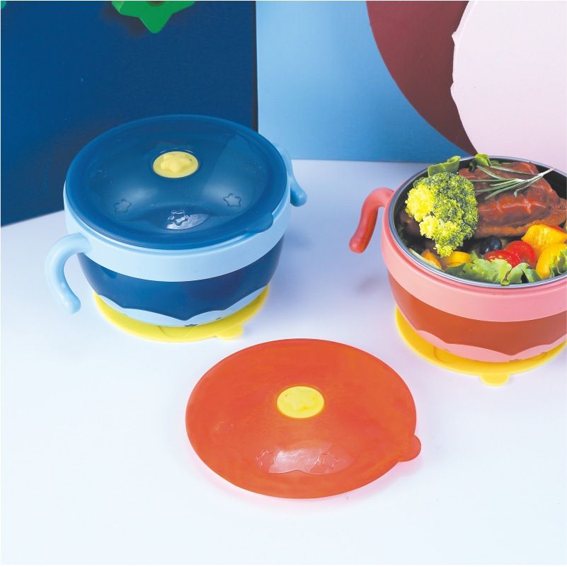 Kids 304 Stainless Steel Water Injection Suction Bowl Baby Baby Food Tableware Infant Learning Bowl