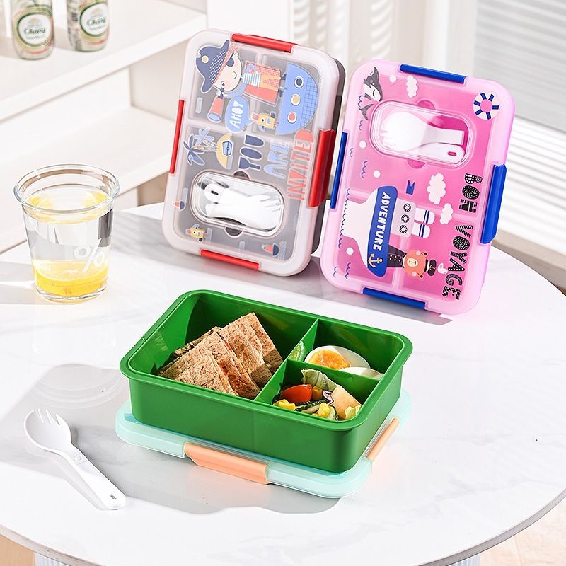 Fiambrera Bento de Plástico al por Mayor, para Niños y Estudiantes