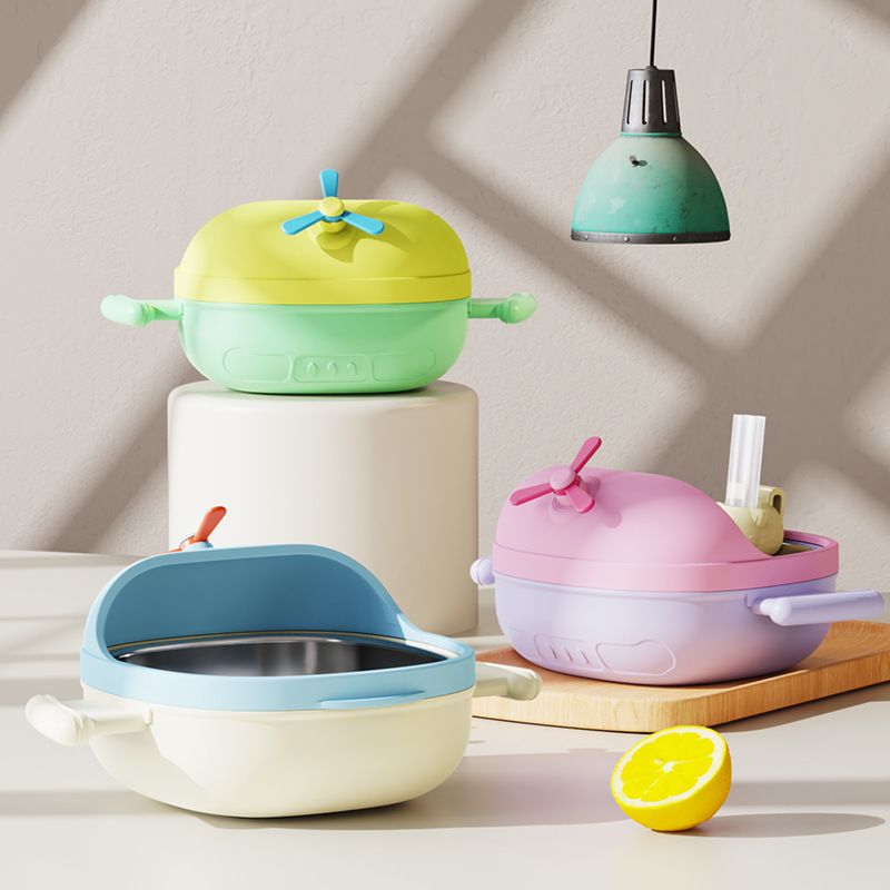 Baby Baby Food Bowl 316 Stainless Steel Little Plane Shape Eating Bowl Infant Kids Study Training Suction Bowl