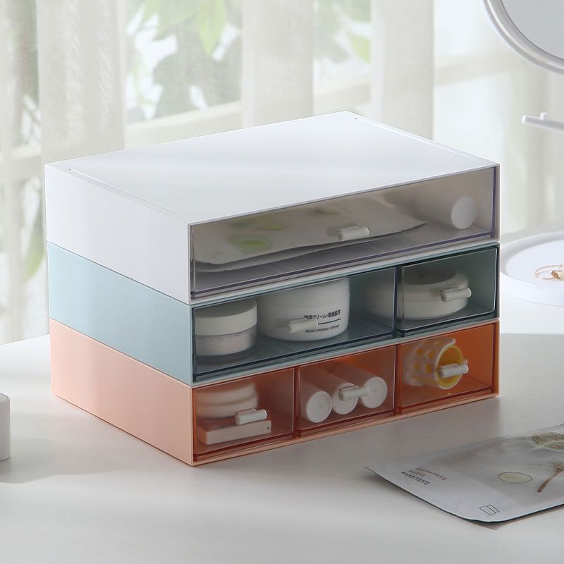 Office Desktop Document Drawer Storage Box Student Transparent Multi-Layer Desk Stationery Perler Beads Organizer Box