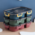 Minimalist Plastic Compartment Lunch Box Adult Portable Lunch Box Microwave Safe Student Cafeteria Bento Box Custom Logo Print