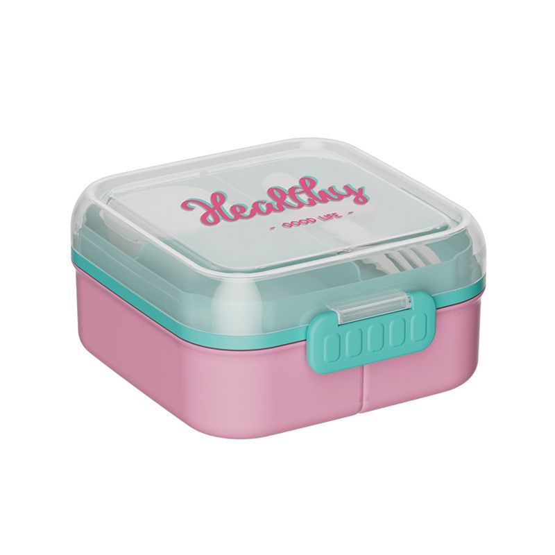 Minimalist Transparent Compartment Lunch Box Student Lunch Bento Box Microwave Safe Portable Food Container Logo