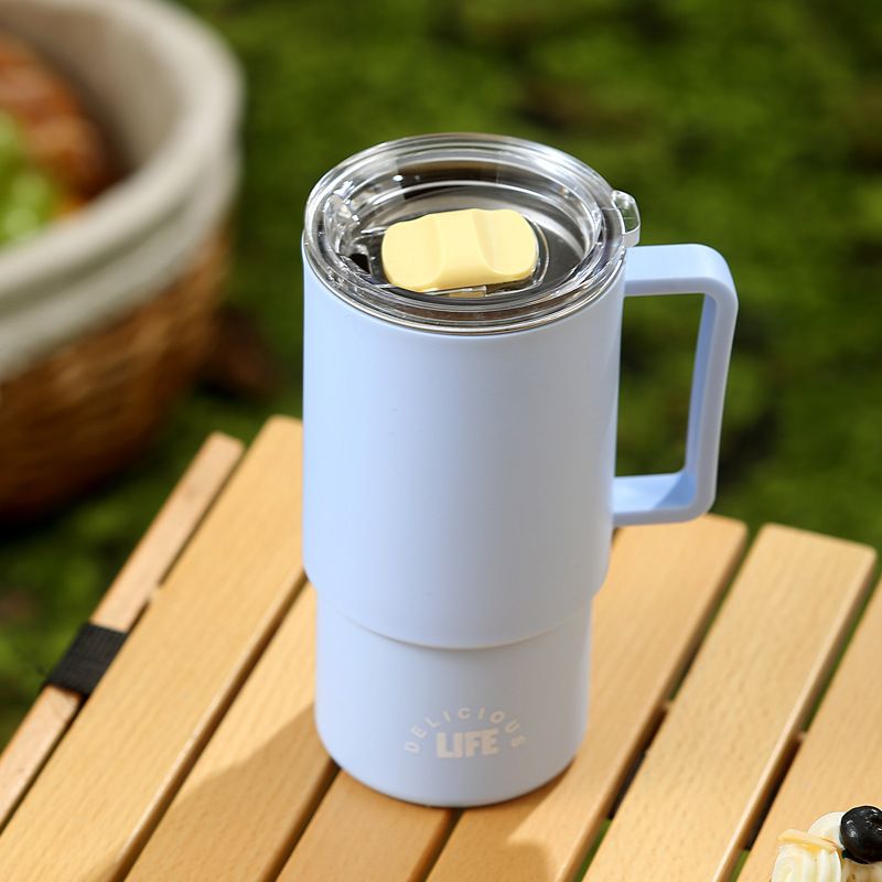Stylish Light Luxury Office Worker Large Capacity 304 Stainless Steel Mug Student Milk Tea Cup with Lid
