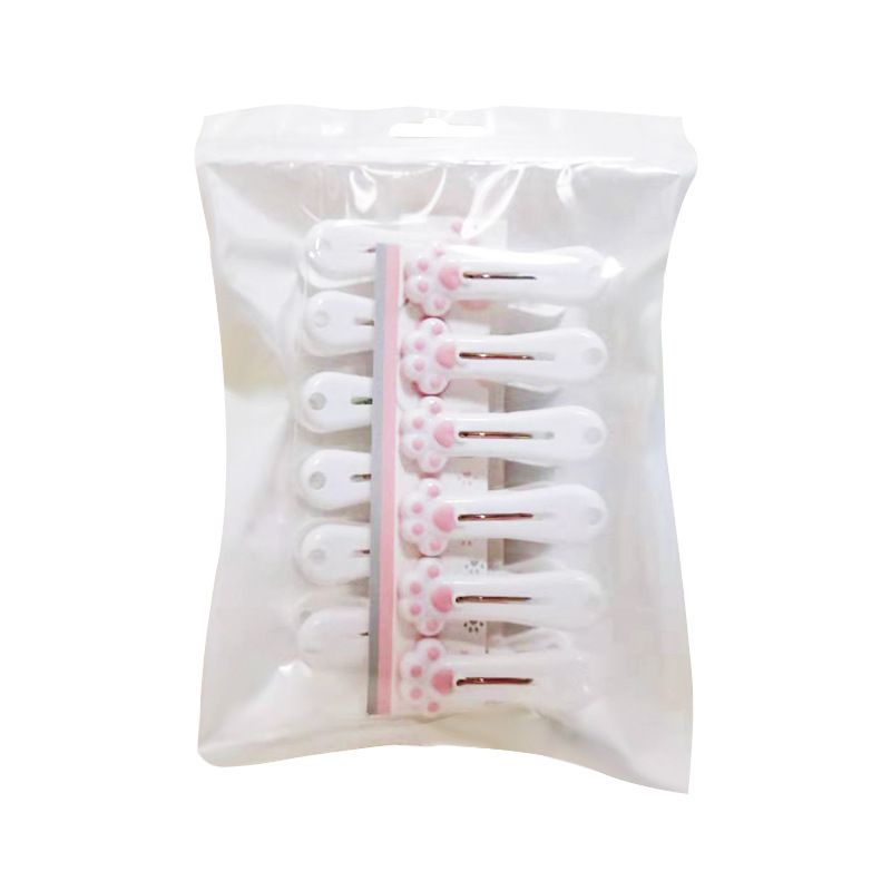 Household Cute Cat Paw Pattern Clothes Clip Clothespin Plastic Underwear Towel Socks Fixing Fresh-Keeping Bag Clip
