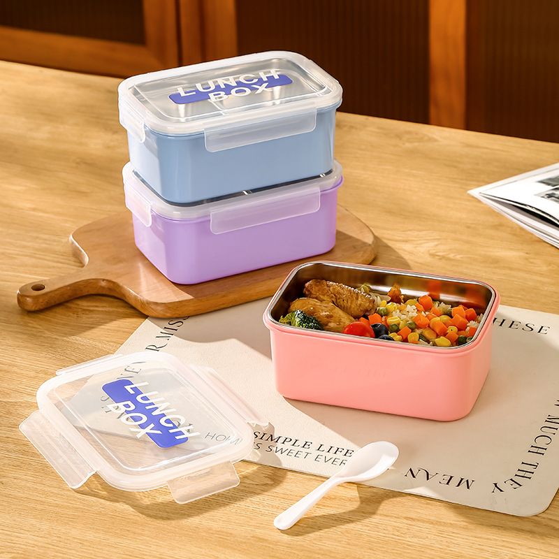 Fiambrera Bento de acero inoxidable 304 al por mayor, con tapa para niños y estudiantes