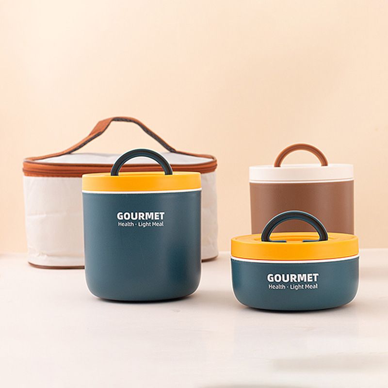 Minimalist Office Worker Portable 304 Stainless Steel Round Small Lunch Box Student Porridge Jar Soup Cup Lunch Box