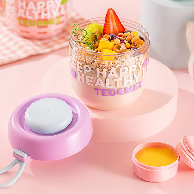Student Portable Draining Fruit Salad Cup Office Worker Portable Oatmeal Cup Yogurt Cup Food Container