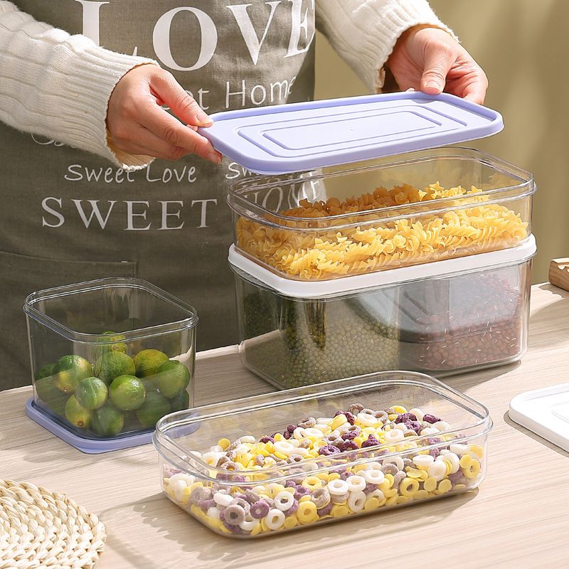 Household Thickened PET Freshness Box Set Kitchen Fridge Classified Storage Box Refrigerated 3-Piece Set