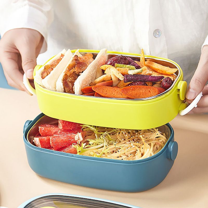 Fiambrera Bento de acero inoxidable al por mayor, portátil para la escuela y la oficina