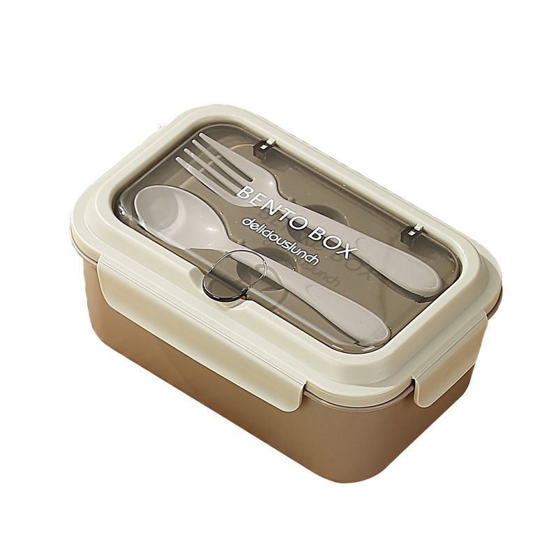 Nordic PP Light Bento Box 304 Stainless Steel Compartment Lunch Box with Spoon and Fork Microwave Safe Lunch Box