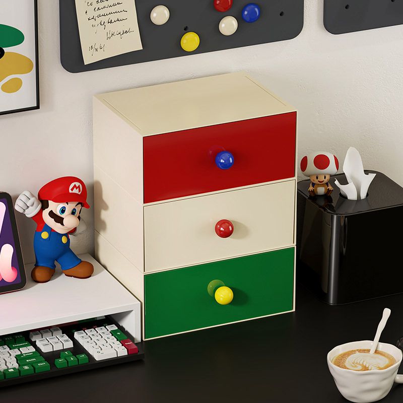 Desktop Dopamine Perler Beads Drawer Storage Box Office Stackable Organizer Box Dorm Combination Organizer Box