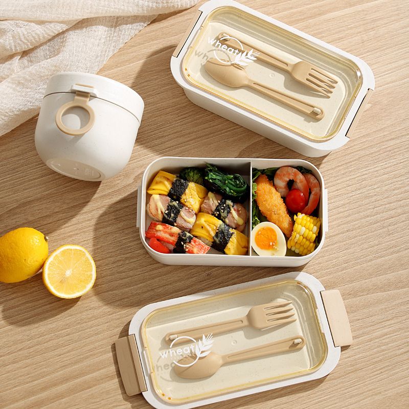Student Japanese Style Lunch Box and Water Cup Set Office Worker Portable Lunch Bento Box with Cutlery