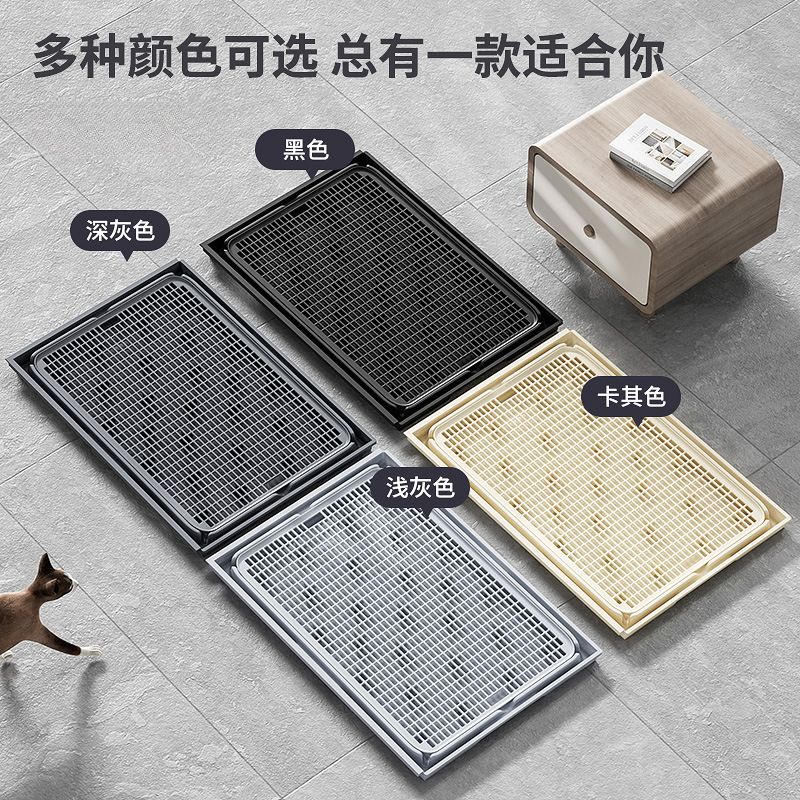 Stainless Steel Cat Litter Box Anti-Splash Cover Cat Litter Mat Anti-Tracking Sand Leaking Mat Anti-Leak Urine Pet Cat Toilet