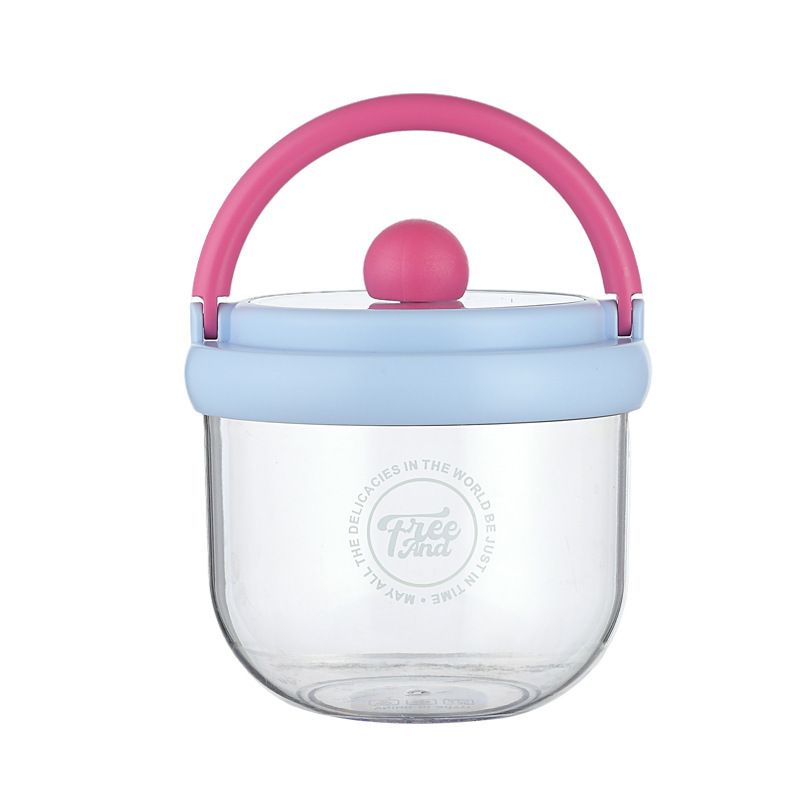 Stylish Student Breakfast Cup Transparent with Lid Spoon Cereal Cup Office Worker Portable Salad Cup