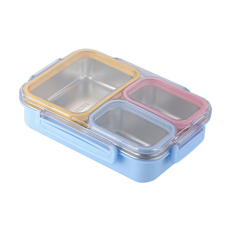 Minimalist Student 304 Stainless Steel Compartment Lunch Box Office Worker Cafeteria Takeout Lunch Bento Box Food Container