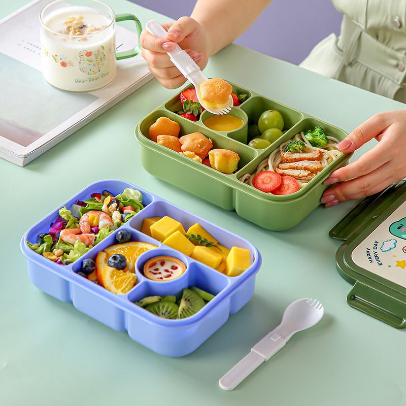 Fiambrera de plástico al por mayor estilo Bento, Caja de alimentos estilo Bento