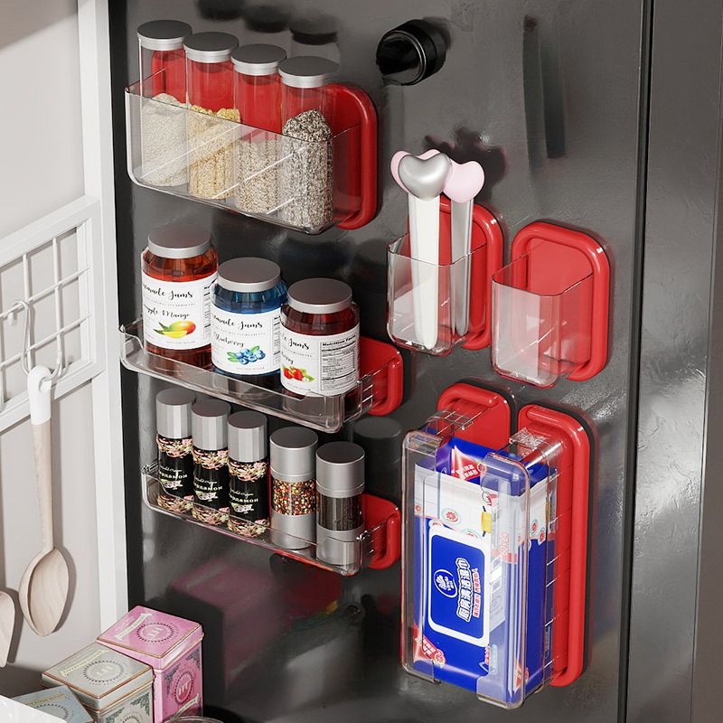 Household Fridge Magnetic Storage Box Storage No-Drill Kitchen Cling Film Fresh-Keeping Bag Organizer Rack