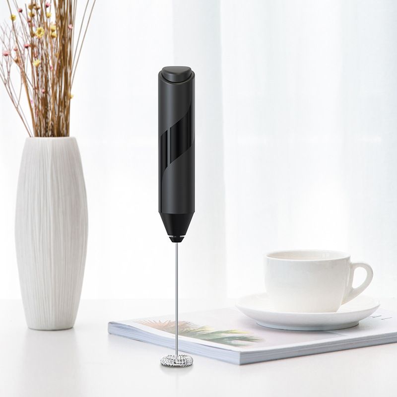 Creative Electric Milk Frother 304 Stainless Steel Handheld Milk Frothing Whisk Household Egg Beater