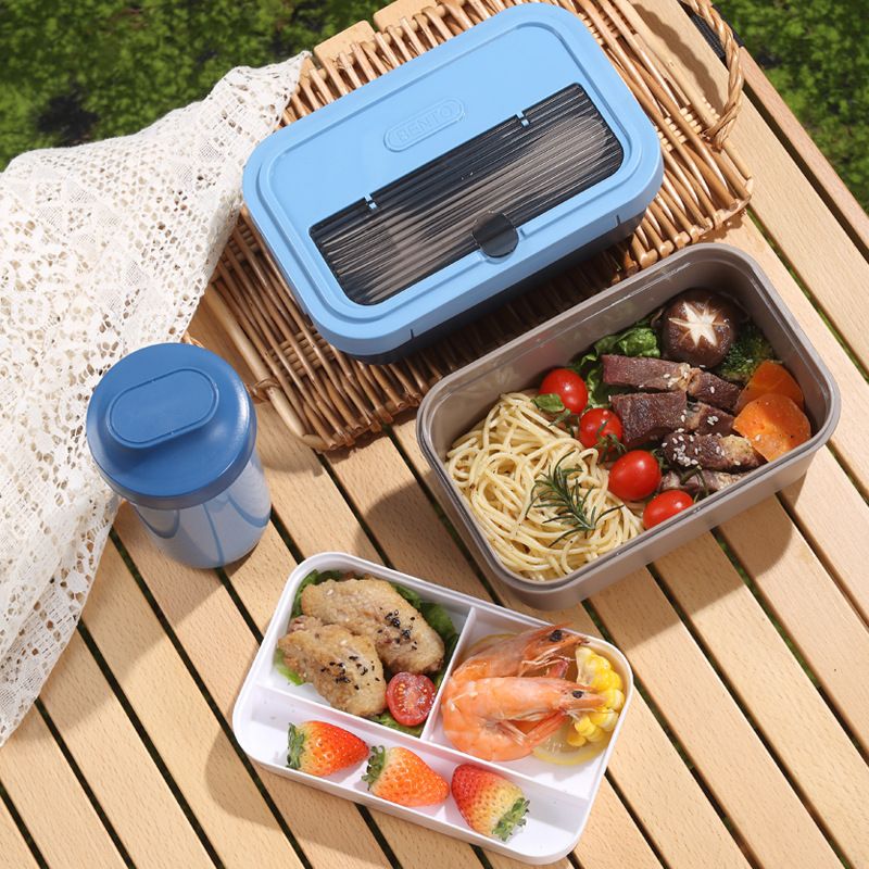 Student Nordic PP Compartment Lunch Box Office Worker 304 Stainless Steel Lunch Box Picnic Light
