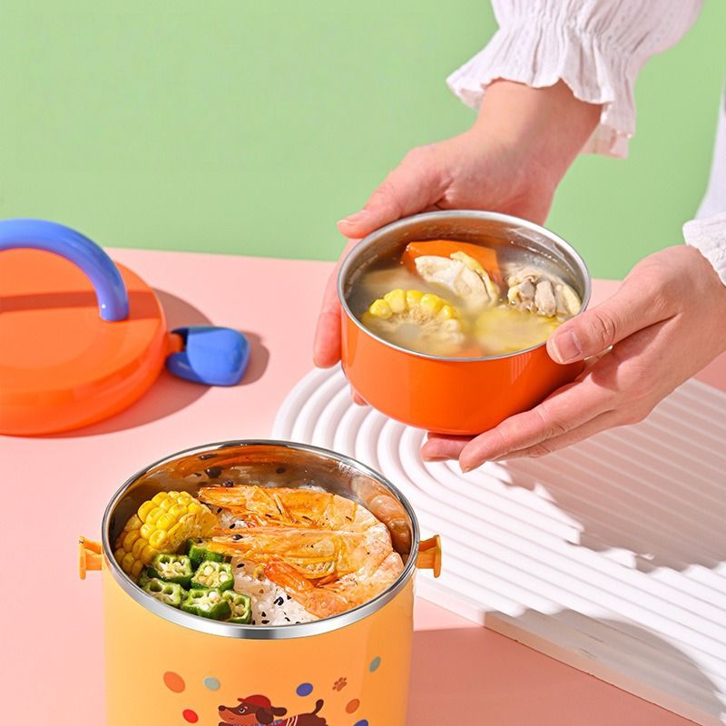 Student 304 Stainless Steel Dopamine Lunch Box Stylish Large Capacity with Lid Portable Lunch Box Bento Box