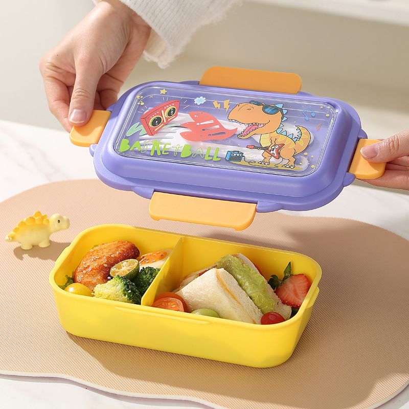 Kids Cartoon 304 Stainless Steel Compartment Small Lunch Box Snack Food Container Student Lunch Bento Box with Lid
