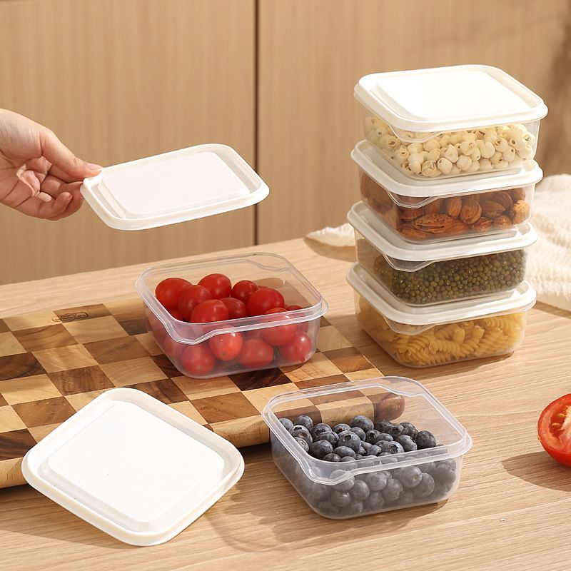 Transparent Fridge Freshness Box Minimalist pcs Set Kitchen Food Container Storage Box Microwave Safe Plastic Lunch Box