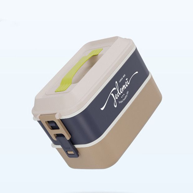Caja de almuerzo bento de acero inoxidable 304 al por mayor, caja de comida estilo bento con asa