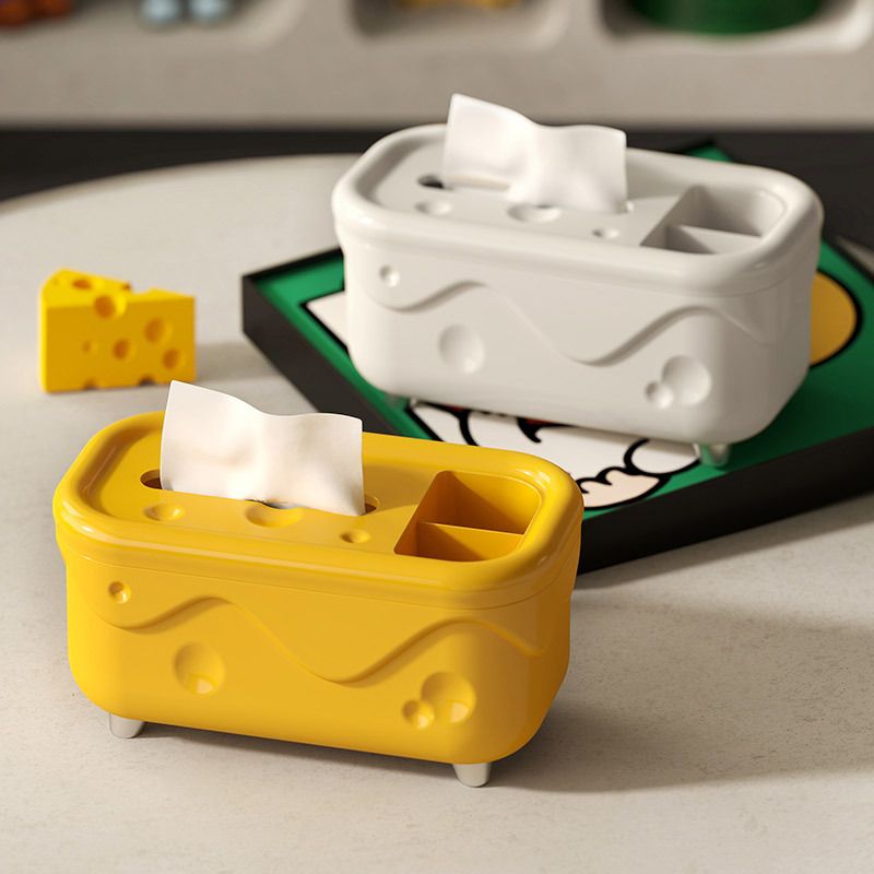 Household Living Room Cheese Tissue Box Light Luxury Desktop Remote Control Storage Box Bedside Tissue Dispenser Organizer Box