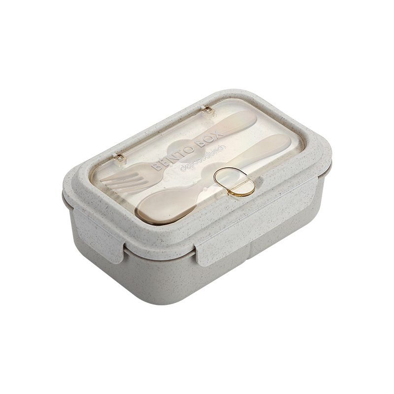 Wheat Straw Japanese Style Compartment Student Lunch Box Office Worker Lunch Bento Box Microwave Safe Water Cup Set