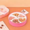 Minimalist Festive New Year Compartment Candy Box Household Living Room Snacks and Nuts Peanuts Storage Box Round Fruit Plate with Lid