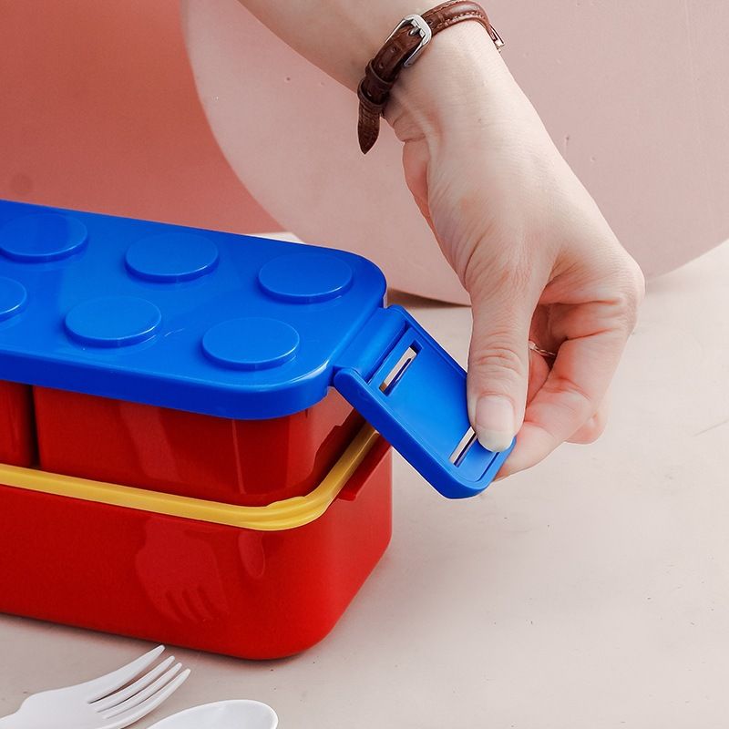 Caja bento de plástico al por mayor, rectangular para niños y estudiantes