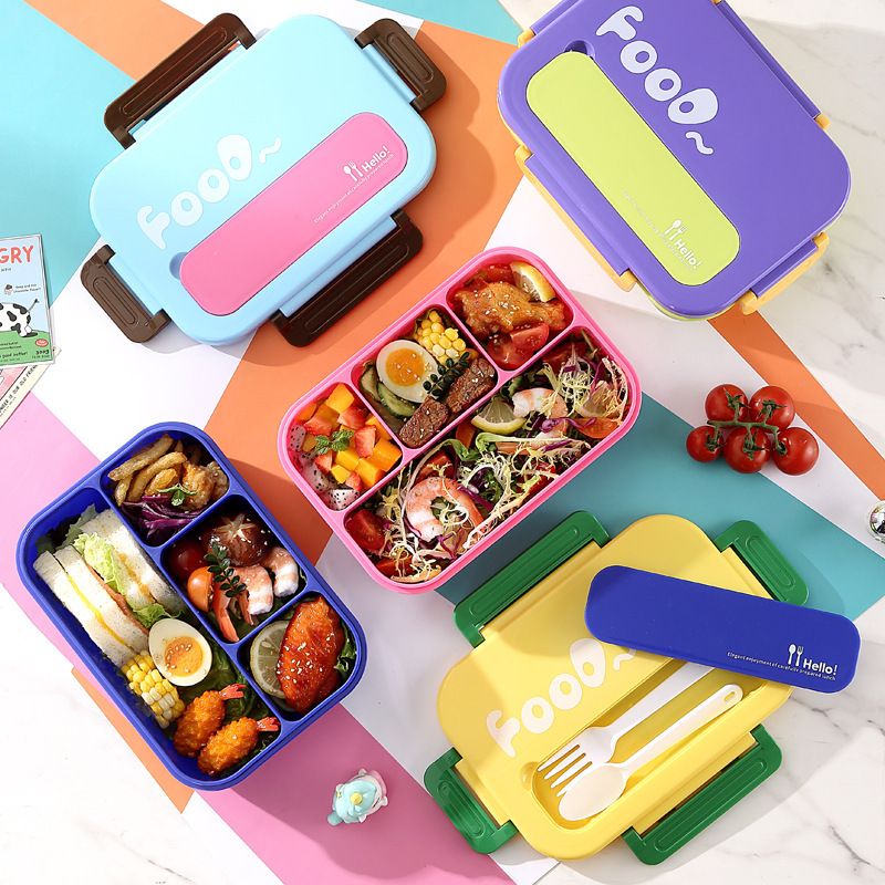 Student Minimalist Plastic Compartment Cafeteria Takeout Lunch Box Office Worker Portable Lunch Bento Box