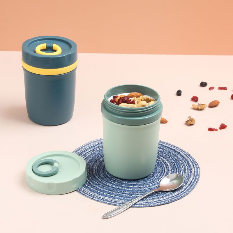 Minimalist Student Cereal Breakfast Cup Office Worker Plastic Soup Cup Microwave Safe Heating with Lid Cup