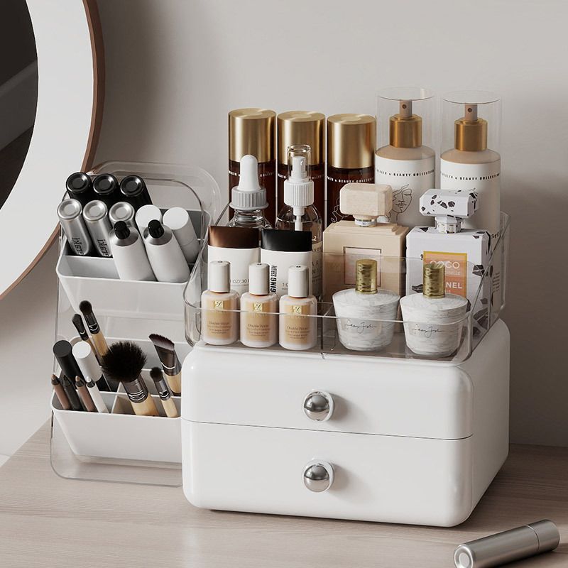 Household Girls Desktop Cosmetic Storage Box Organizer Rack Premium Large Capacity Vanity Skincare