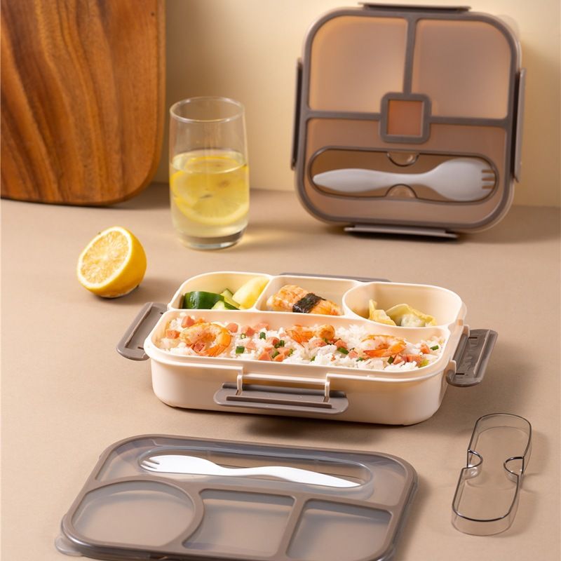 Fiambrera Bento de Plástico al por Mayor, Recipiente Hermético para Almuerzo