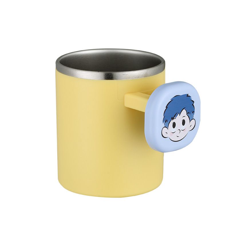 Household Cute Couple 304 Stainless Steel Mouthwash Cup Student Dorm Cartoon Toothbrush Cup with Handle Wash Cup