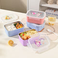 Cartoon Student 304 Stainless Steel Compartment Lunch Box Office Worker Lunch Box Bento Box with Lid Travel Food Container