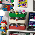 Dopamine Storage Box Student Dorm Desktop Cosmetics Perler Beads Organizer Box with Lid Stationery Flip-Top Organizer Box