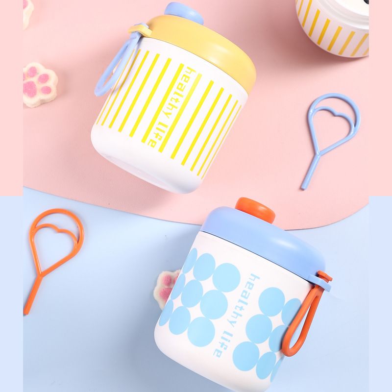 Minimalist Student Plastic Breakfast Cup Portable Outdoor Yogurt Cup with Lid Office Worker Small Soup Cup