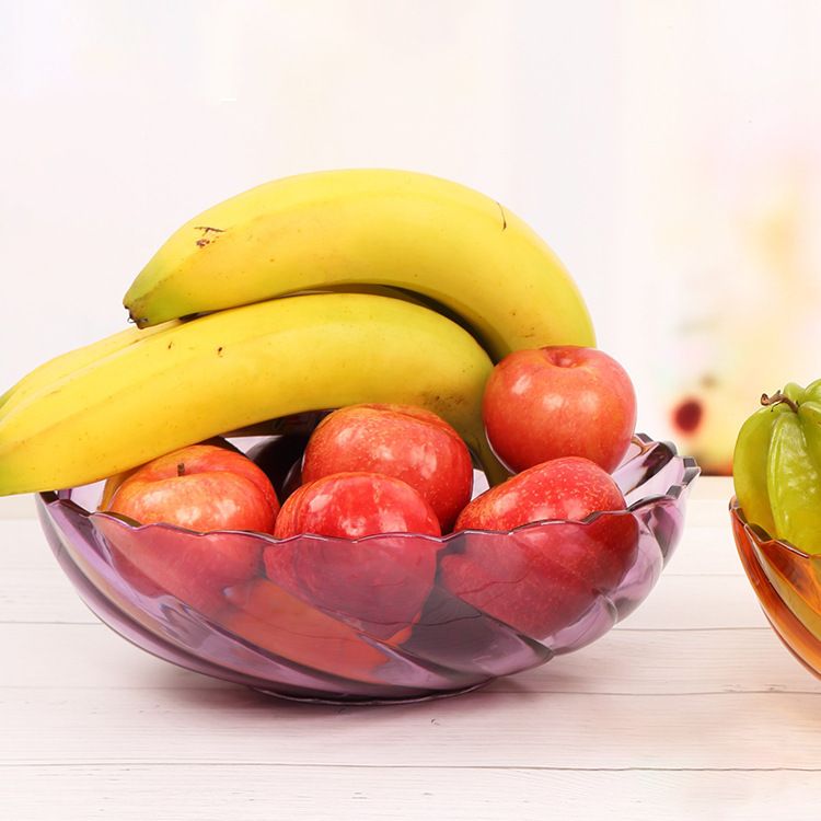INS Style Household Living Room Plastic Fruit Plate Large Capacity Round Transparent Snack Sunflower Seeds Storage Dried Fruit Plate