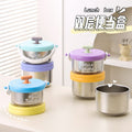 Minimalist 304 Stainless Steel Double-Layer Bucket Lunch Box Student Portable Porridge Jar Soup Cup Portable Small Lunch Bento Box