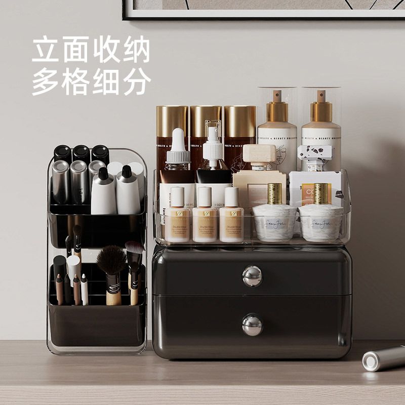Household Girls Desktop Cosmetic Storage Box Organizer Rack Premium Large Capacity Vanity Skincare