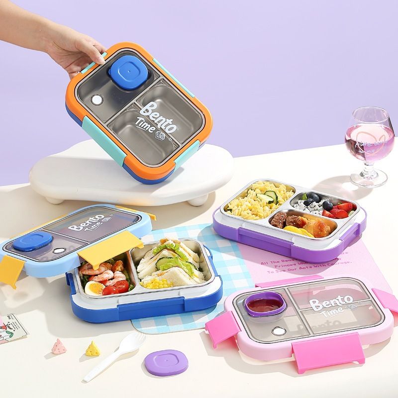 Minimalist Student Meal Prep Lunch Box 304 Stainless Steel Compartment Lunch Box Office Worker Portable Food Container Bento Box