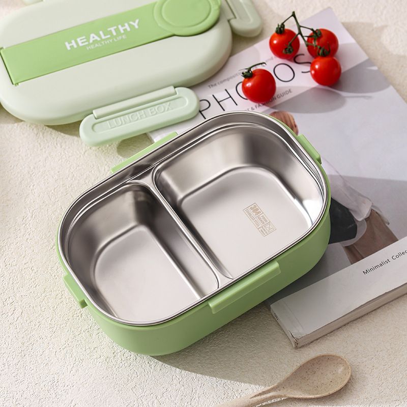 Fiambrera Bento de Acero Inoxidable 304 al por Mayor, Recipiente Hermético para Almuerzo