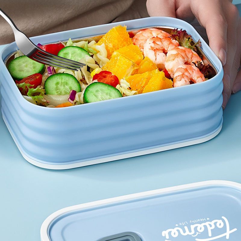 Minimalist Student 304 Stainless Steel Multi-Layer Lunch Box Office Worker Portable Lunch Box Cafeteria Picnic Bento Box with Lid