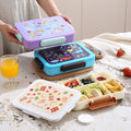 Cartoon Student Cafeteria Compartment Lunch Box Kids Lunch Box Buckle Bento Box Camping Portable Food Container