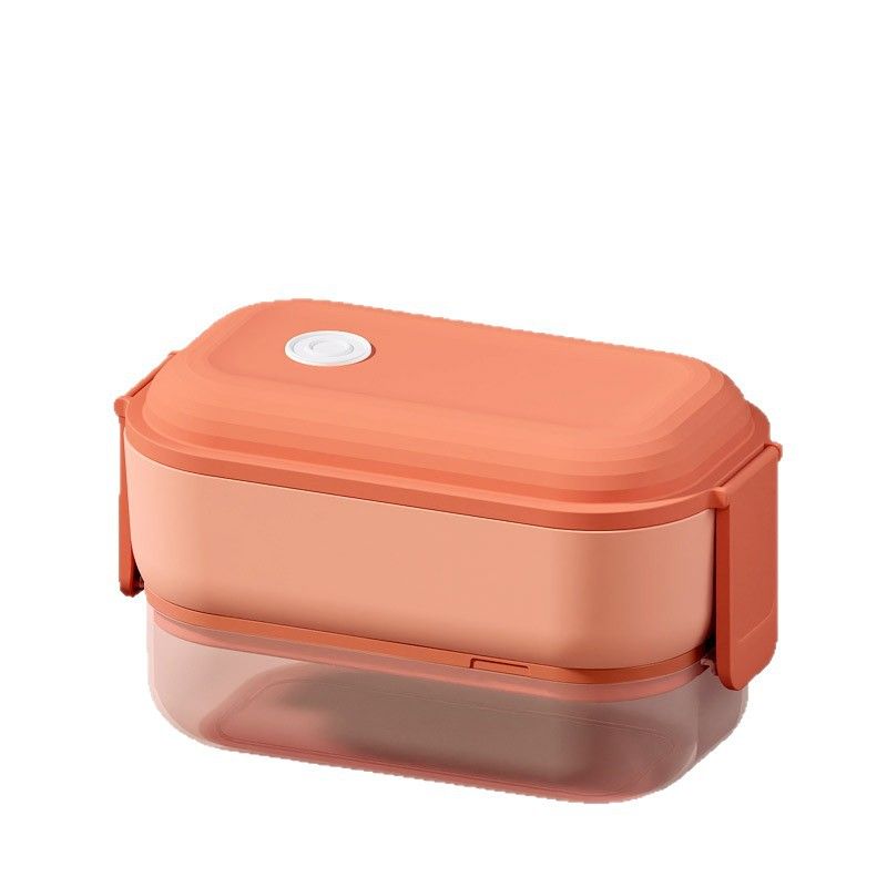 Student Double-Layer Compartment Lunch Box Large Capacity Office Worker Lunch Bento Box with Spoon and Fork Portable Food Container