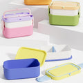 Outdoor Large Capacity Double-Layer Rectangular Lunch Box Office Worker Bento Box Microwave Safe Freshness Box Lunch Box