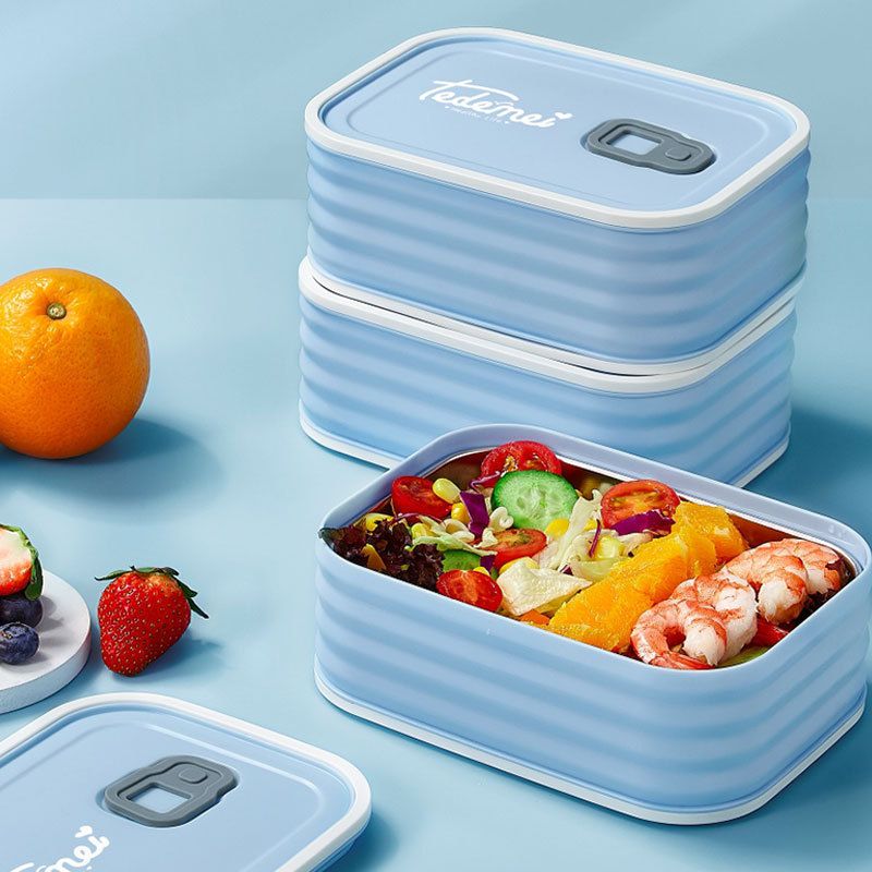 Minimalist Student 304 Stainless Steel Multi-Layer Lunch Box Office Worker Portable Lunch Box Cafeteria Picnic Bento Box with Lid
