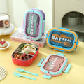 Student Minimalist Compartment Lunch Box and Water Cup Set Office Worker 304 Stainless Steel Lunch Bento Box with Spoon and Fork
